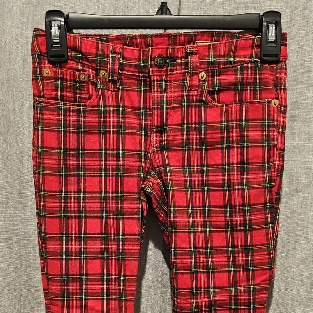 Ralph Lauren Girls Red Plaid Stretch Jeans